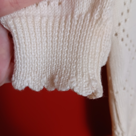 Elegant Cream Button-Up Women's Sweater - Picture 2 of 4